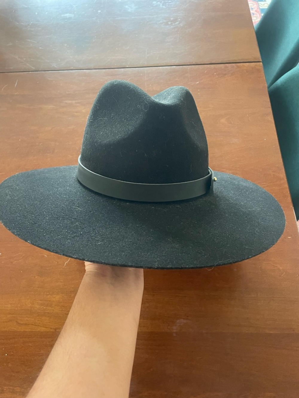 GIGI PIP Black Wool Fedora Hat with Branded Lining